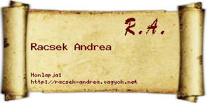 Racsek Andrea névjegykártya