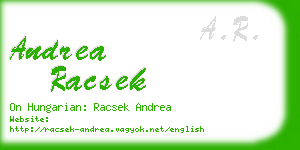 andrea racsek business card
